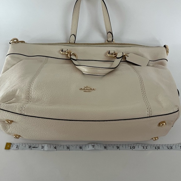 Coach Pebble Leather Lenox Satchel Crossbody - Chalk - Picture 7 of 14